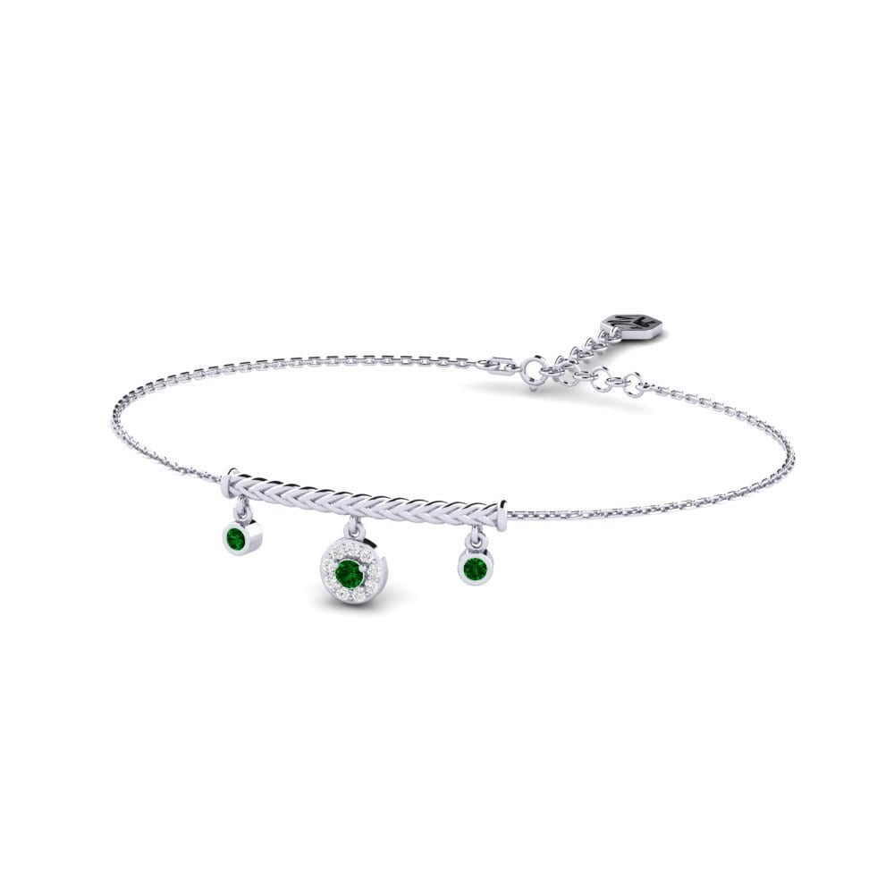 Palladium 950 Zircone Vert Bracelet pour femme Vallapena