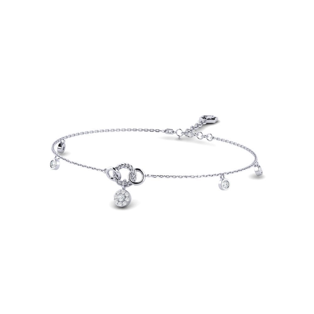 Palladium 950 Zircone Bracelet pour femme Verta