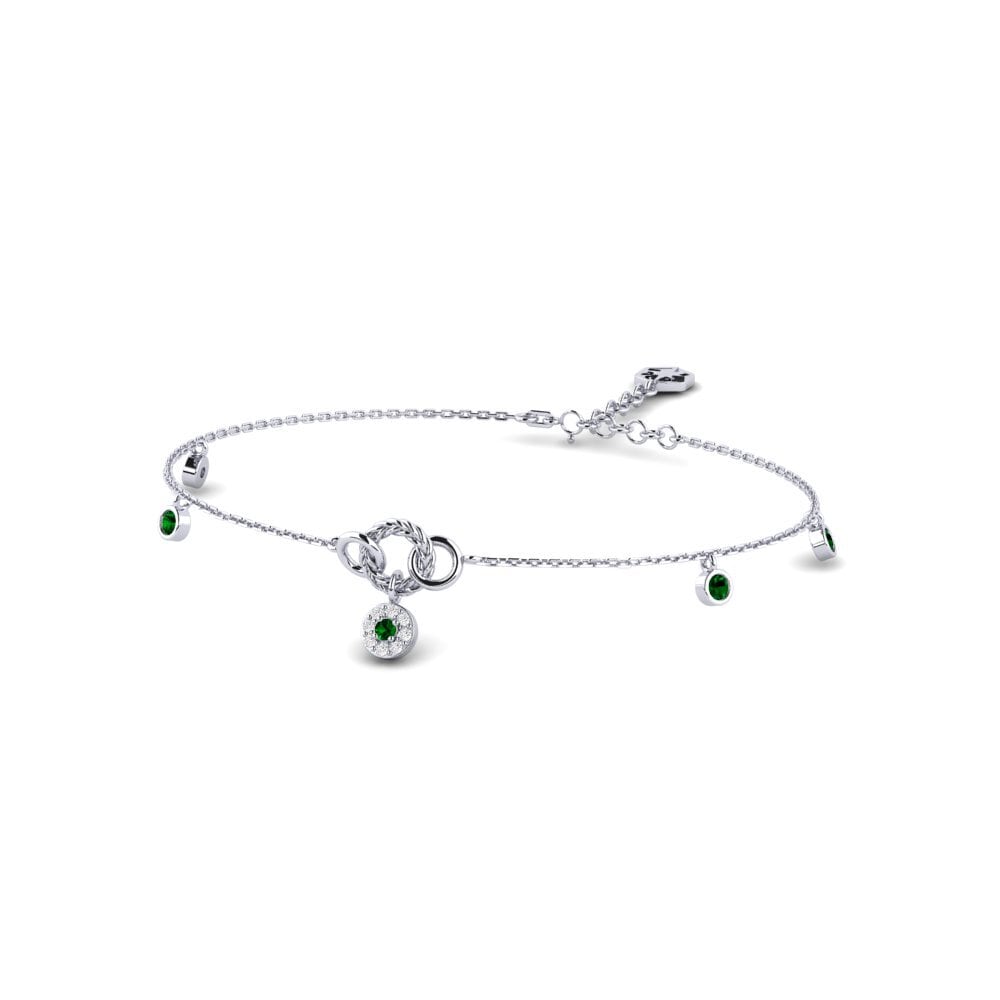 Palladium 950 Zircone Vert Bracelet pour femme Verta