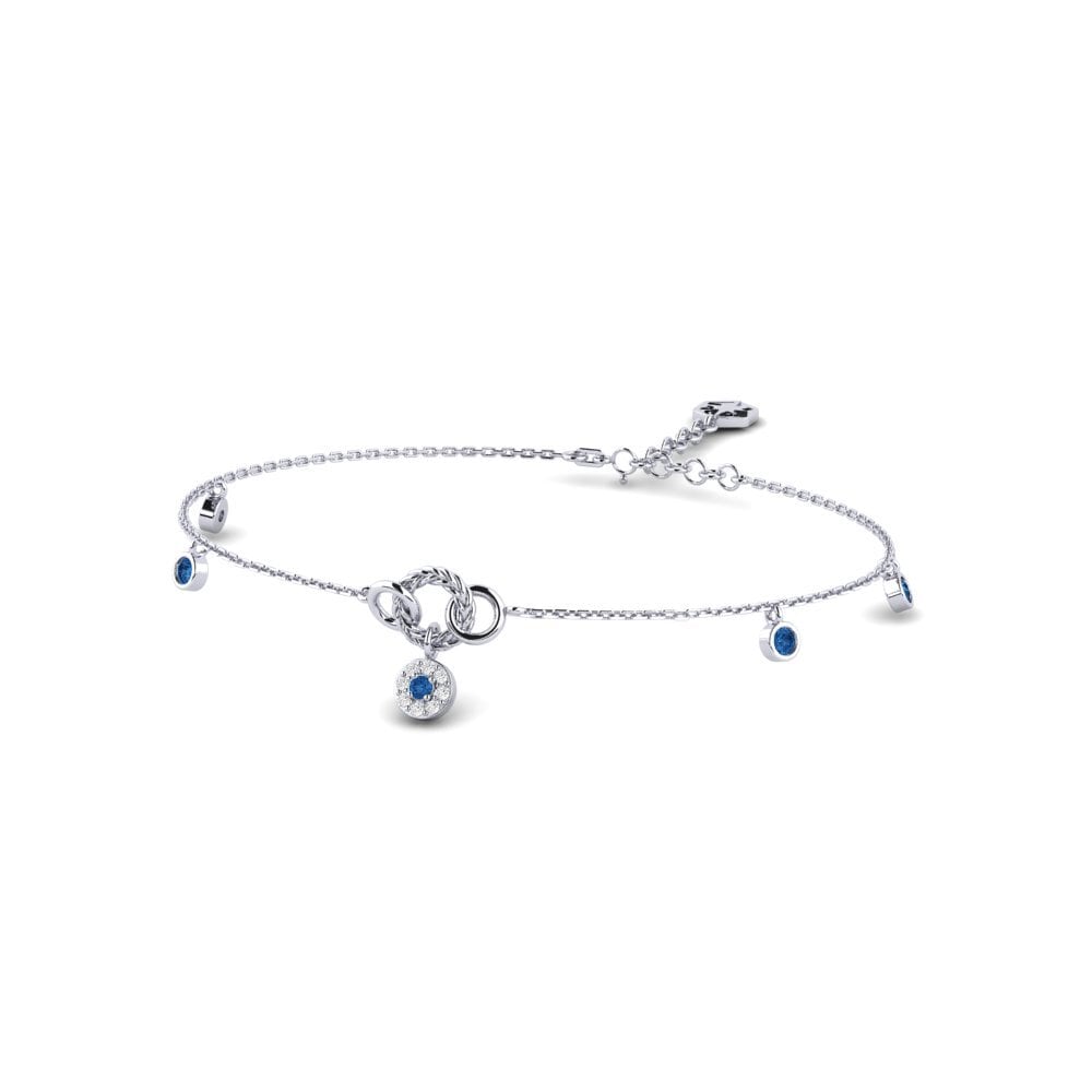 950 Palladium Dunkelblauer Zirkonia Damen armband Verta
