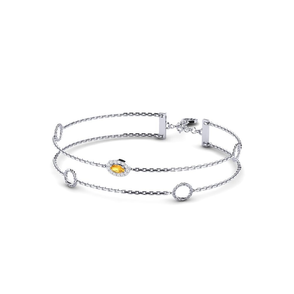 Platine 950 Citrine Bracelet pour femme Vivacity