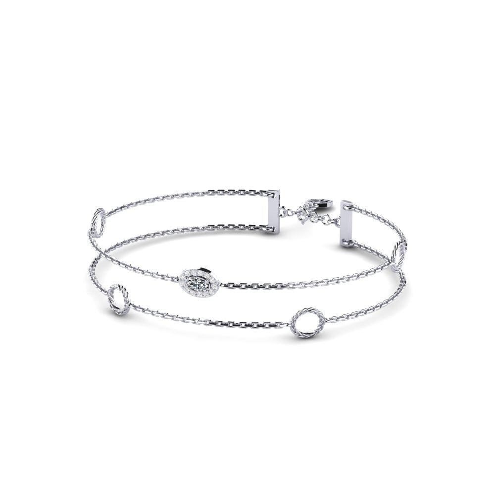 Palladium 950 Zircone Bracelet pour femme Vivacity