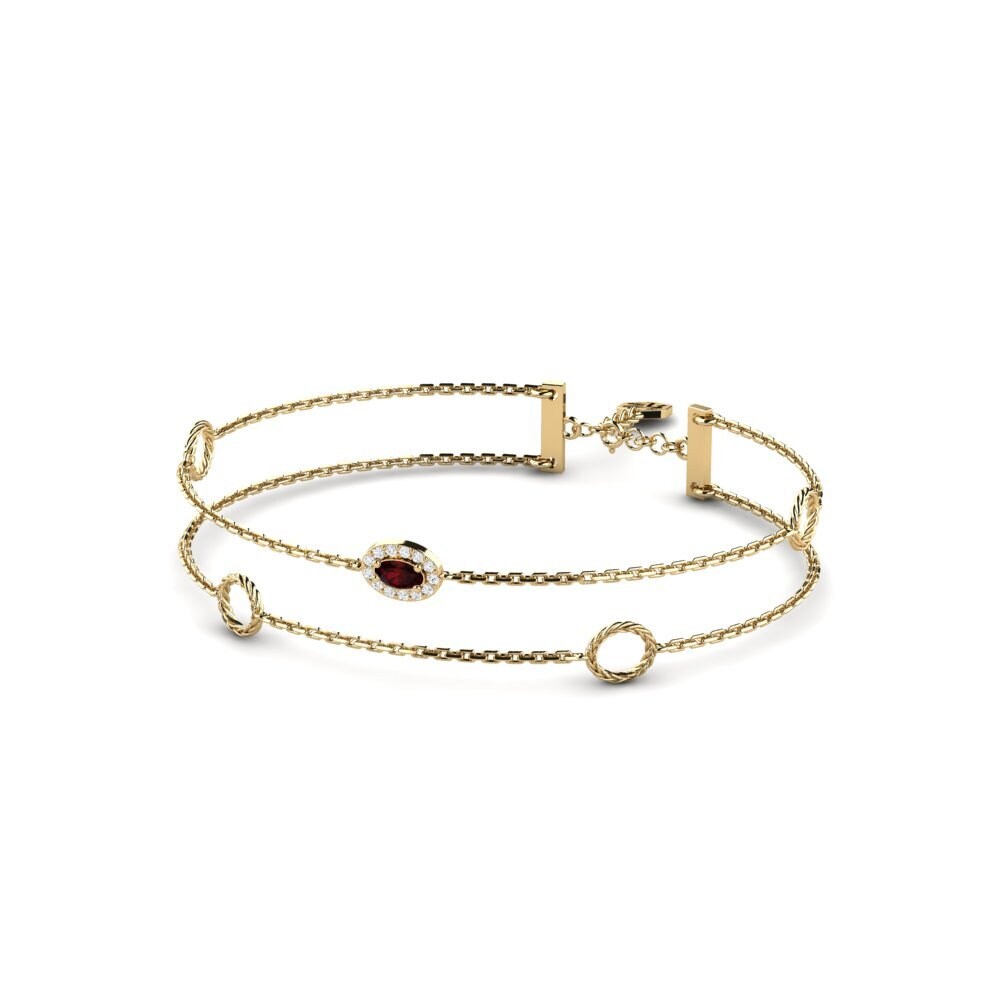 Ovale Grenat Bracelet pour femme Vivacity