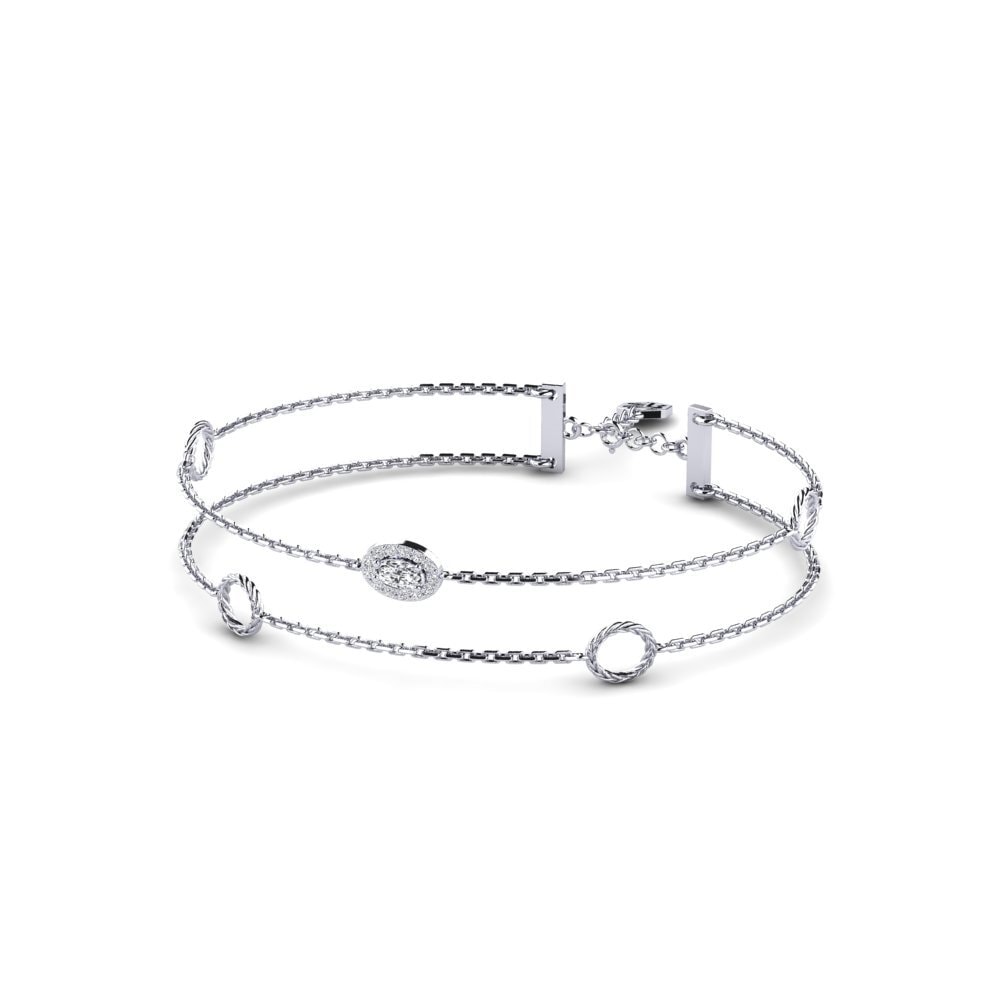 Palladium 950 Diamant De Synthèse Bracelet pour femme Vivacity