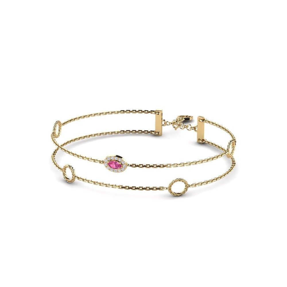 Oval Pink Tourmaline Women's Bracelet Vivacity