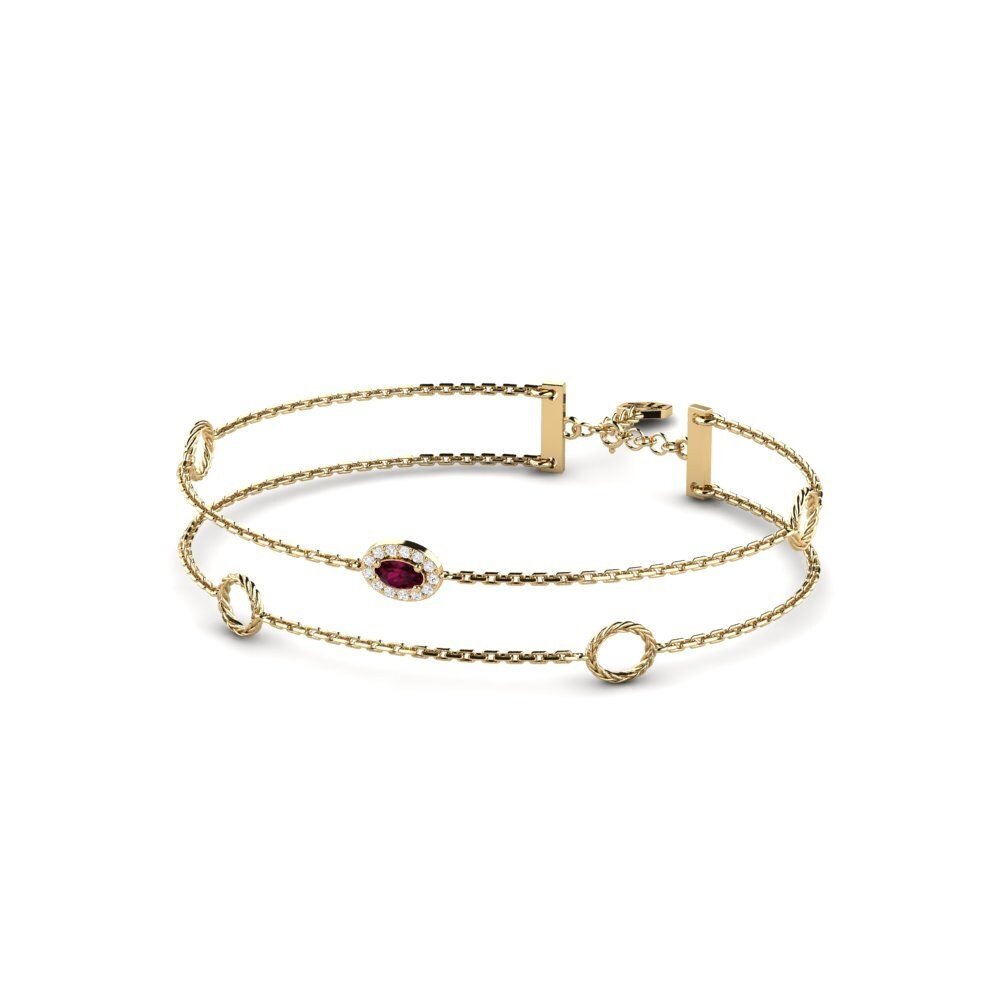 Ovale Grenat de Rhodolite Bracelet pour femme Vivacity