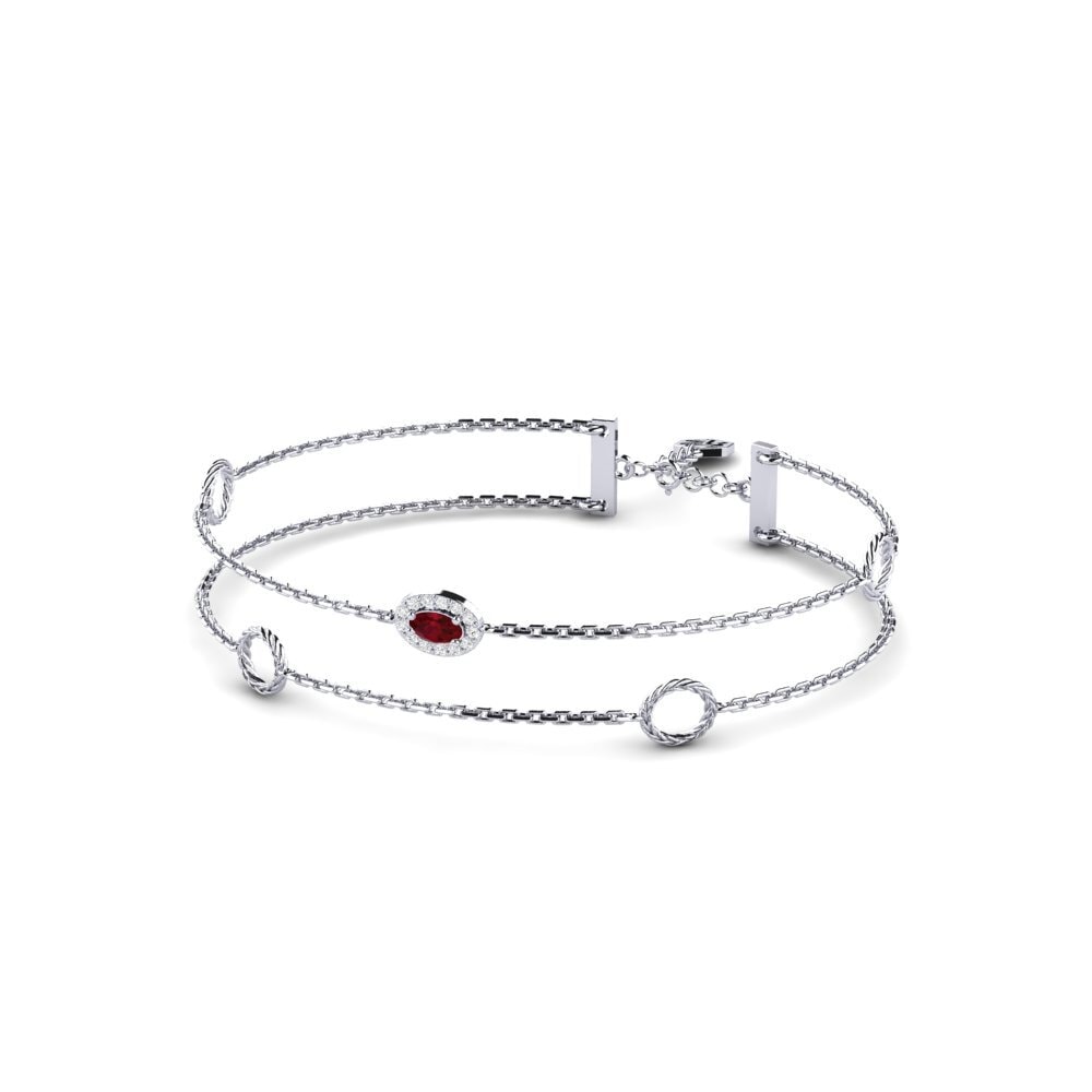 Palladium 950 Rubis Bracelet pour femme Vivacity