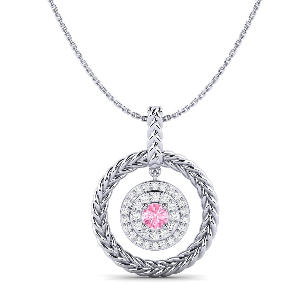 950 Platinum Pink Sapphire Women's Pendant Vreugde