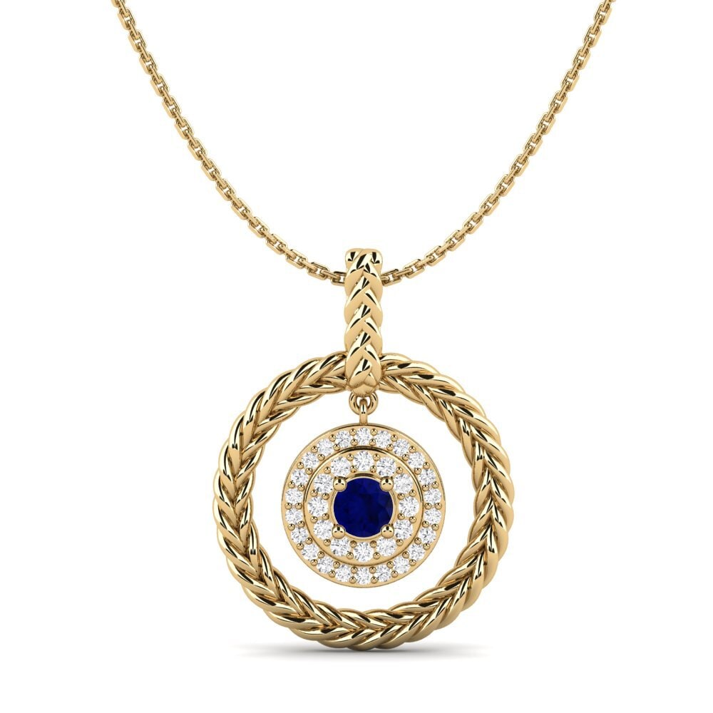 Ronde Saphir Pendentif pour femme Vreugde