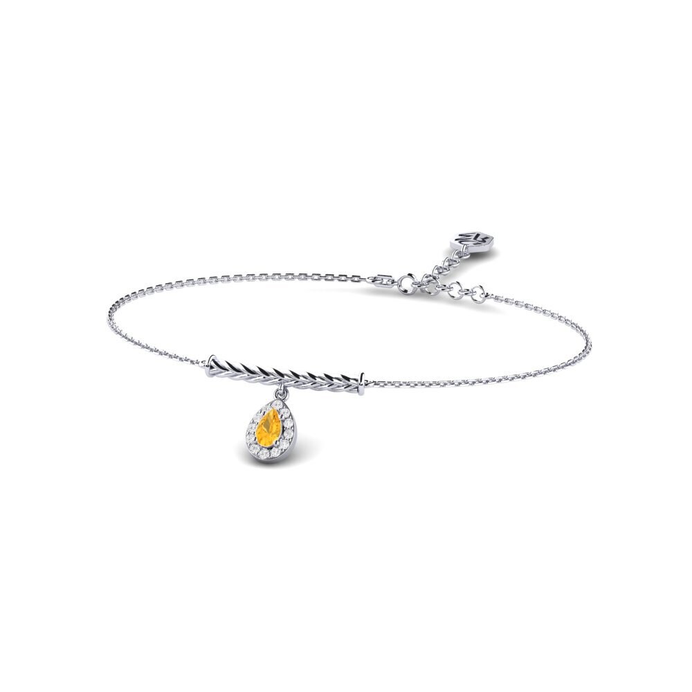 Platine 950 Citrine Bracelet pour femme Vrijedi
