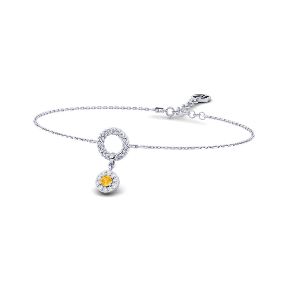 Platine 950 Citrine Bracelet pour femme Werd