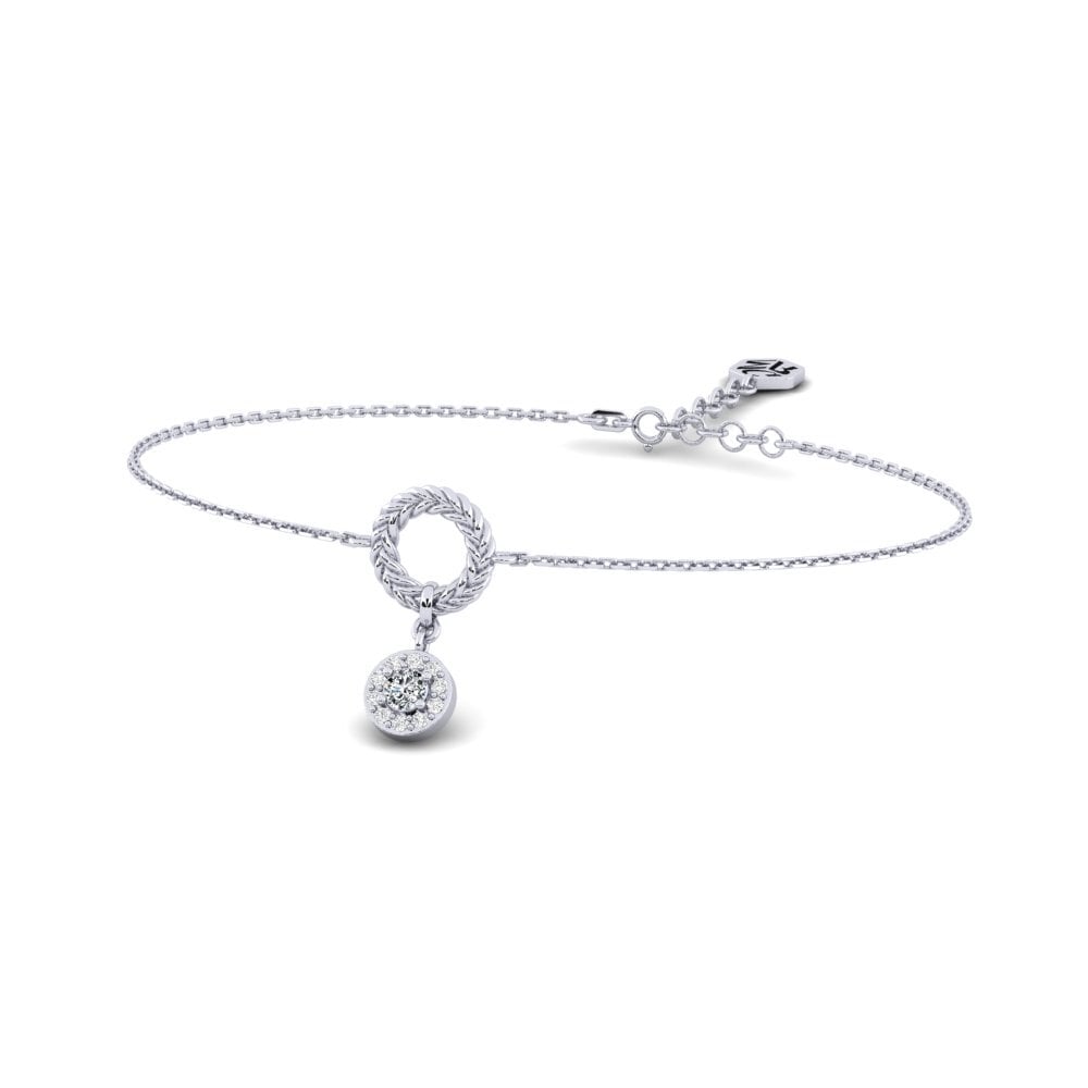 Palladium 950 Zircone Bracelet pour femme Werd