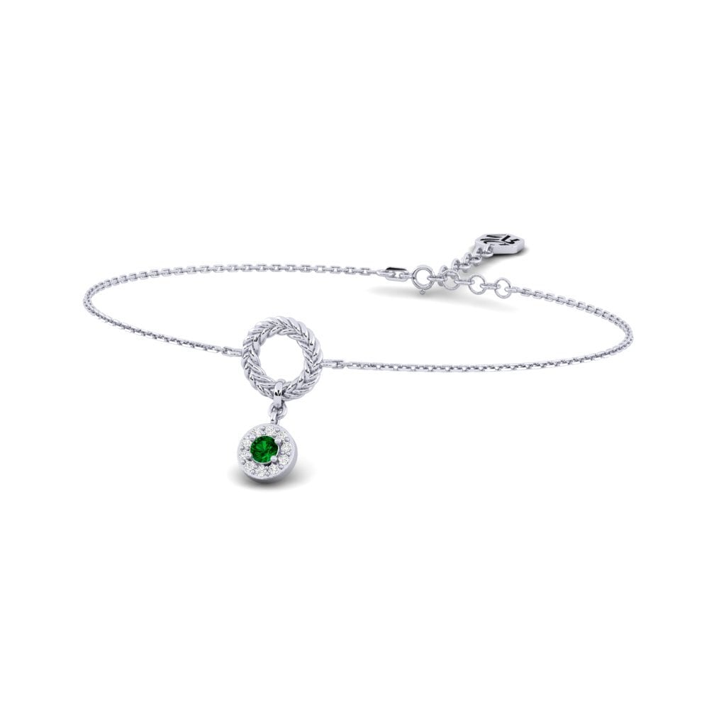 Palladium 950 Zircone Vert Bracelet pour femme Werd
