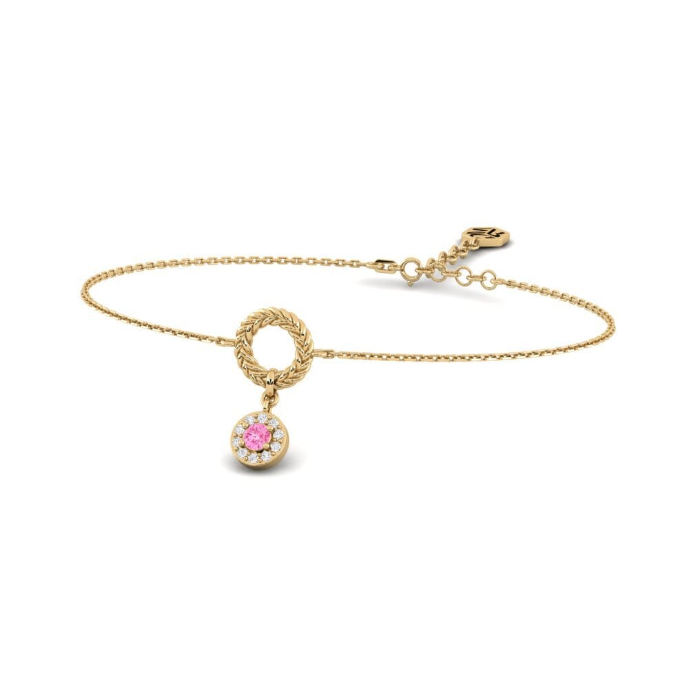 Rund Rosa Saphir Damen armband Werd