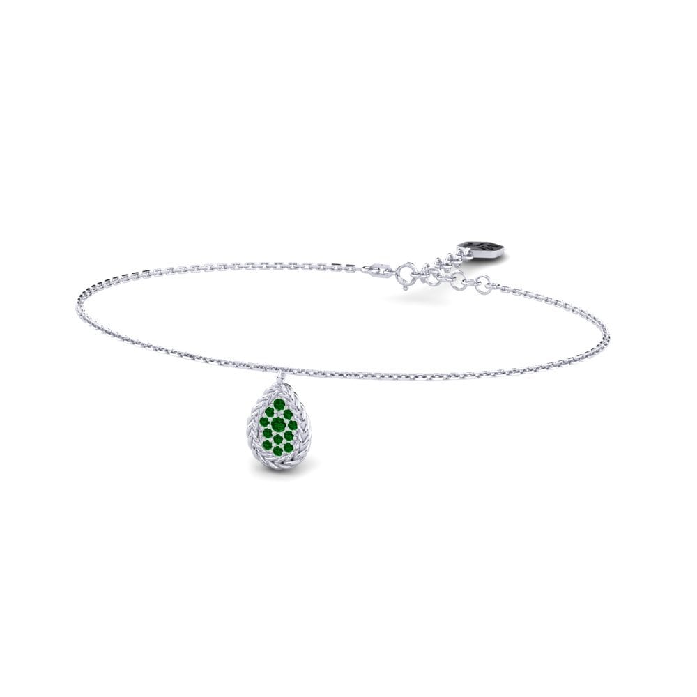 Palladium 950 Zircone Vert Bracelet pour femme Windup
