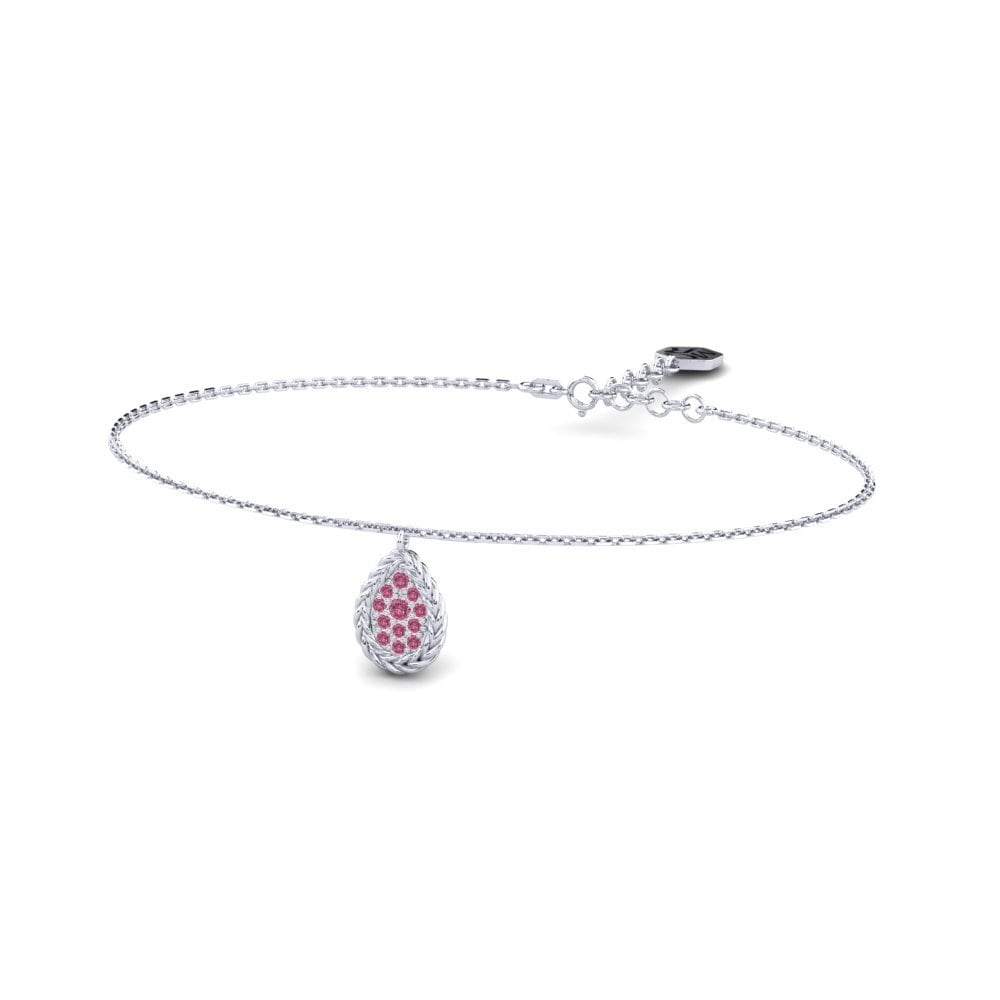 Palladium 950 Grenat de Rhodolite Bracelet pour femme Windup