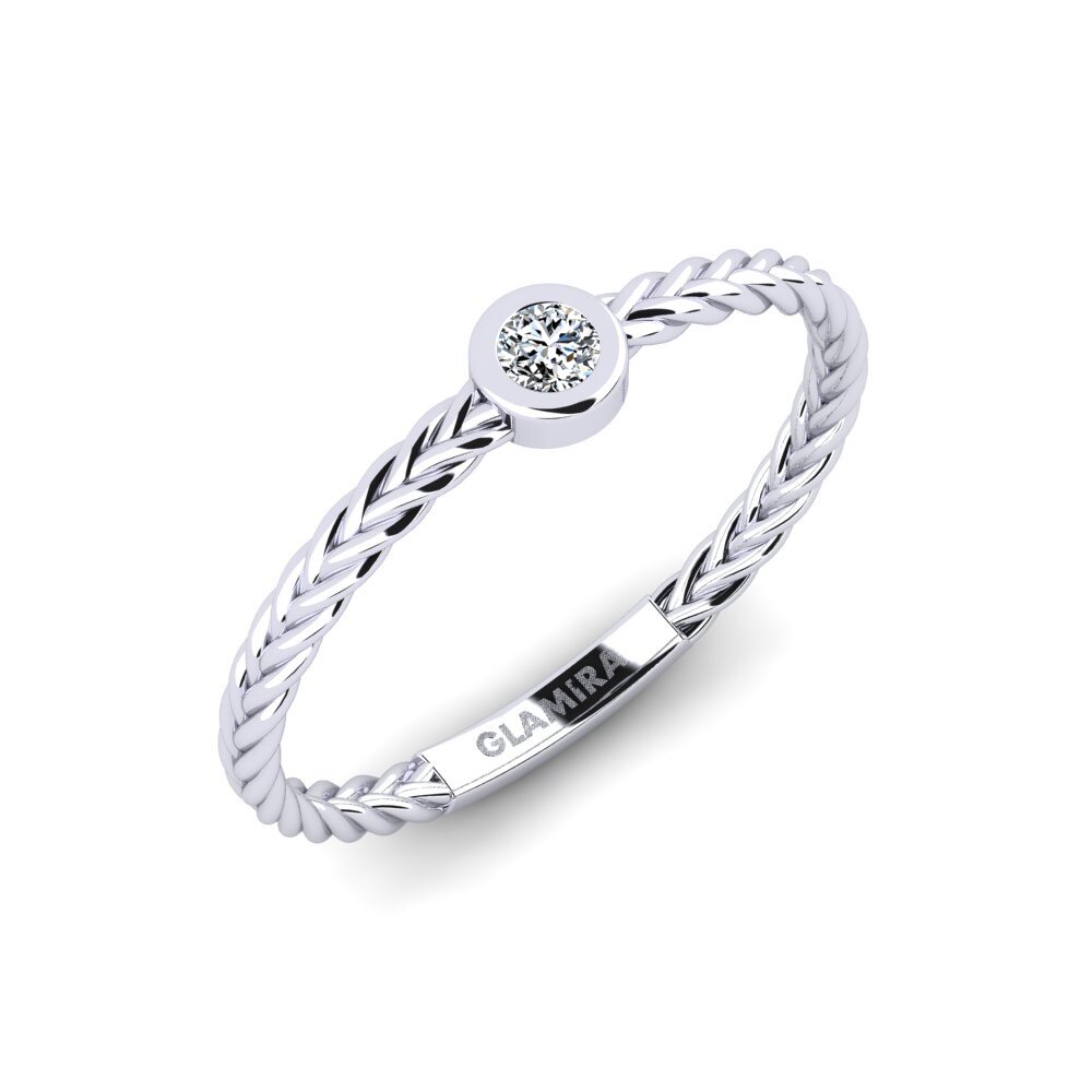 14k White Gold Zirconia Ring Ylua