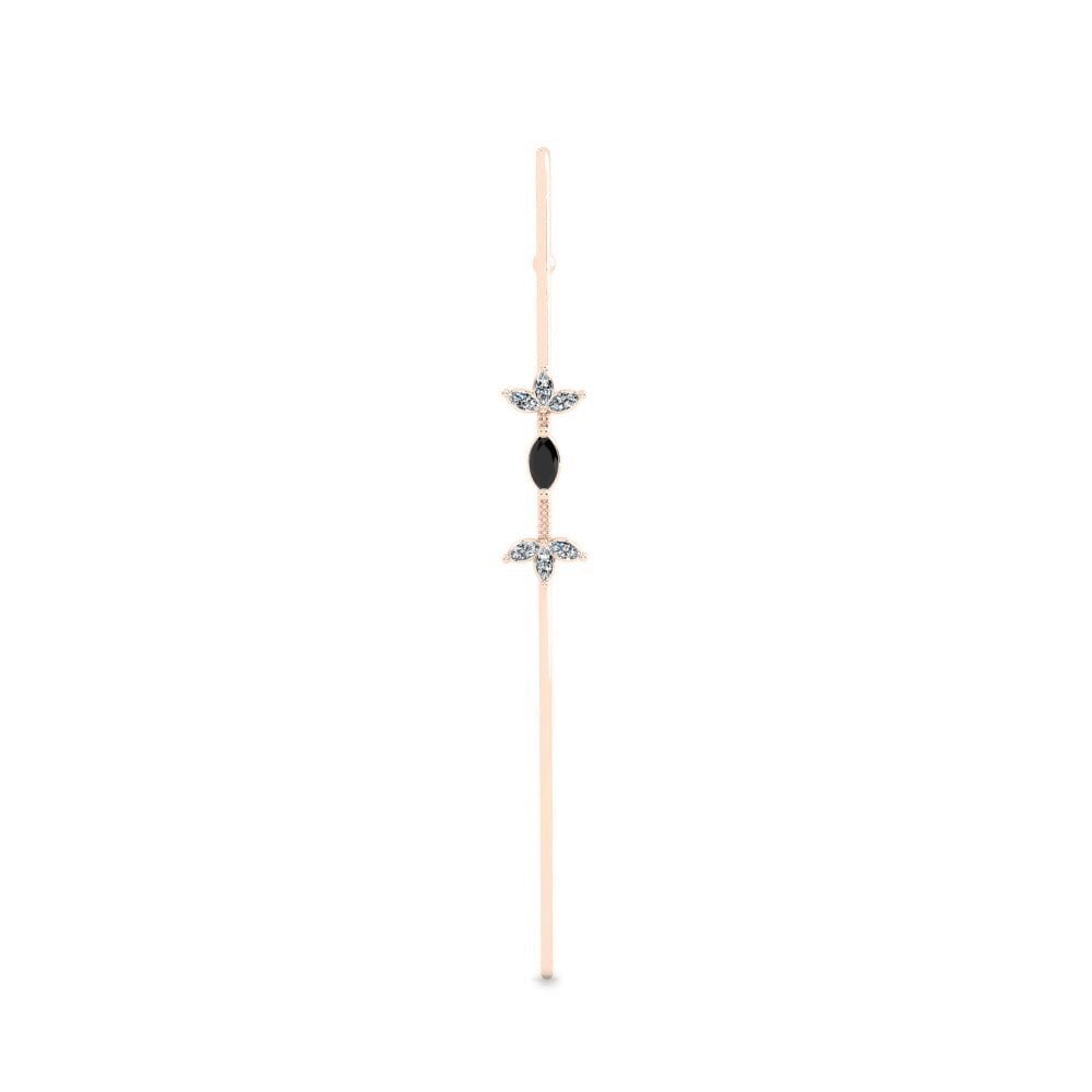 14K Rood Goud Zwarte Diamant Oorpiercing Anthoy
