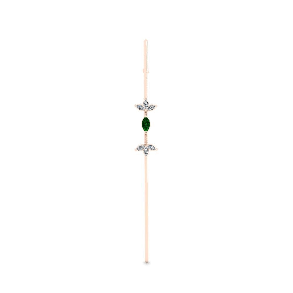 Rotgold 585 Grüner Zirkonia Ohrpiercings Anthoy