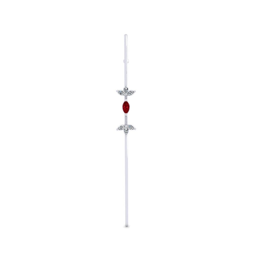 White Silver Red Zirconia Ear Piercing Anthoy