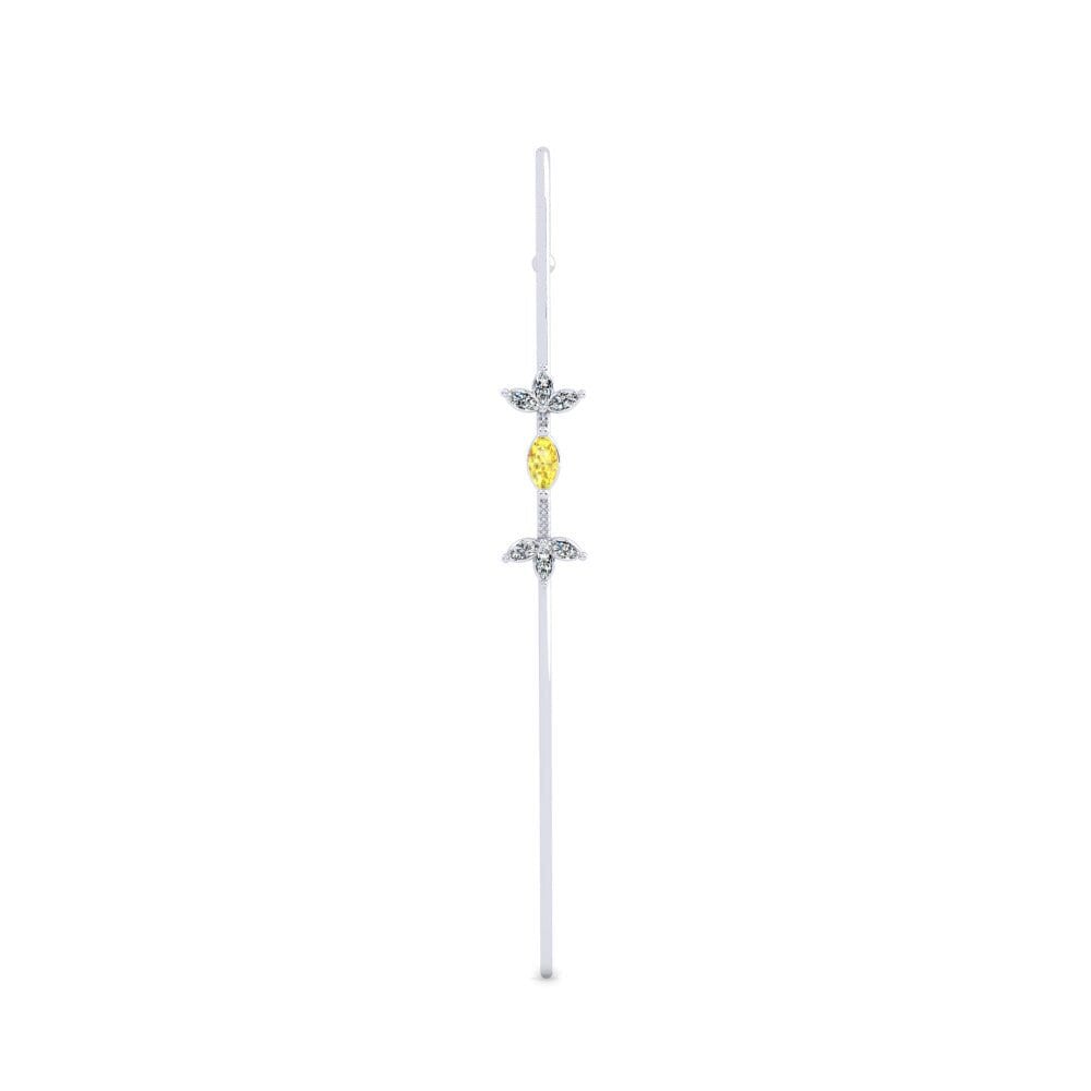 Weißsilber Gelber Saphir Ohrpiercings Anthoy