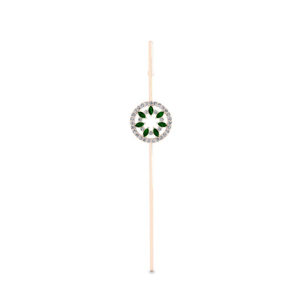 Rotgold 585 Grüner Zirkonia Ohrpiercings Aphaph