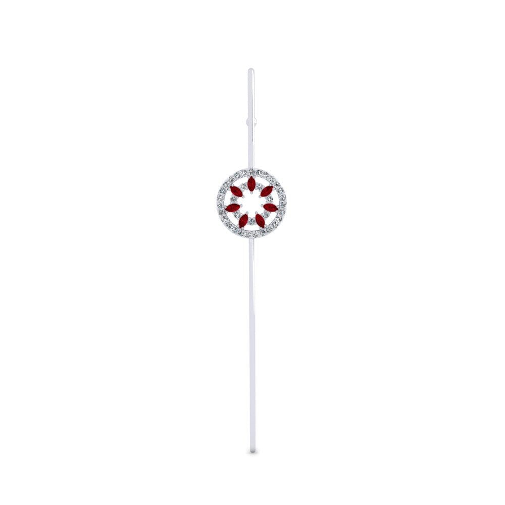 White Silver Red Zirconia Ear Piercing Aphaph
