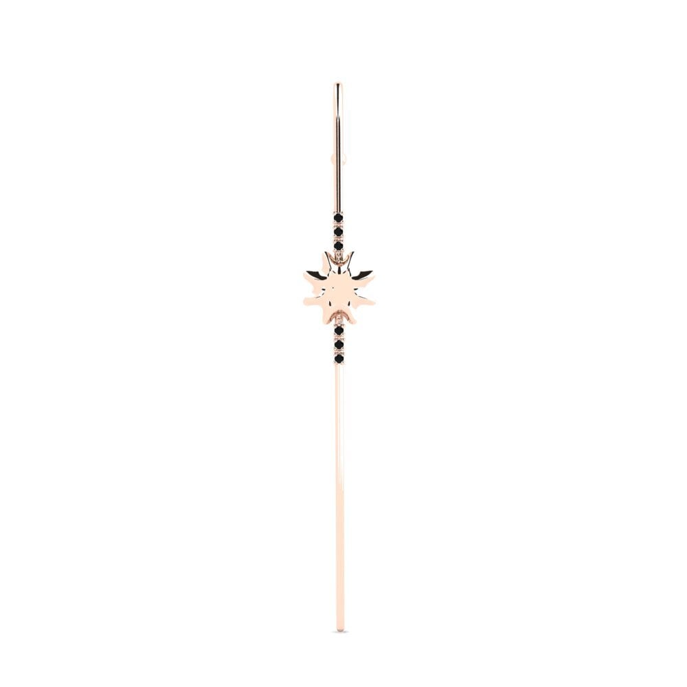 14K Rood Goud Zwarte Diamant Oorpiercing Asdeop