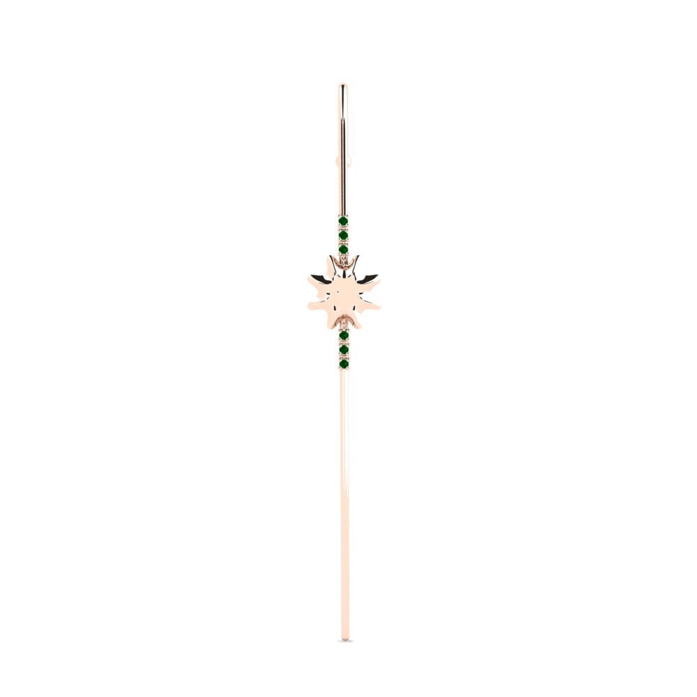 Rotgold 585 Grüner Zirkonia Ohrpiercings Asdeop
