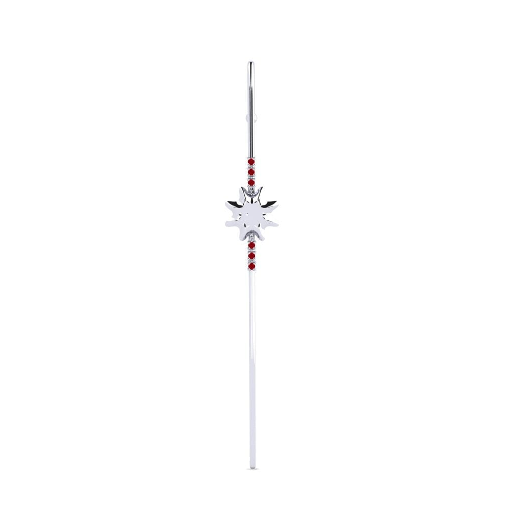 White Silver Red Zirconia Ear Piercing Asdeop
