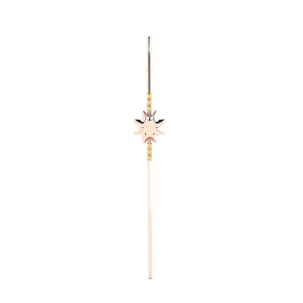 Rotgold 585 Gelber Saphir Ohrpiercings Asdeop