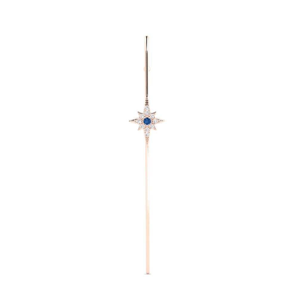 9ct Rose Gold Dark Blue Zirconia Ear Piercing Bentarema