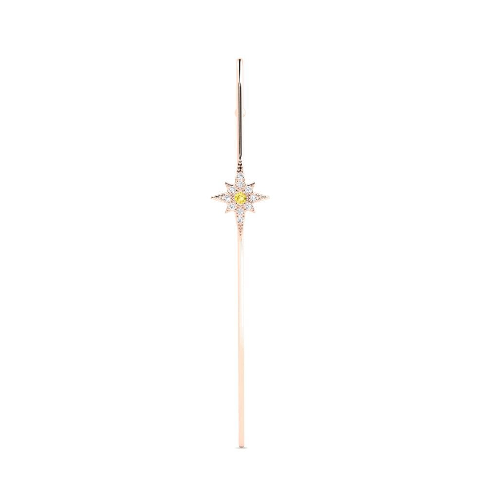 Rotgold 585 Gelber Saphir Ohrpiercings Bentarema
