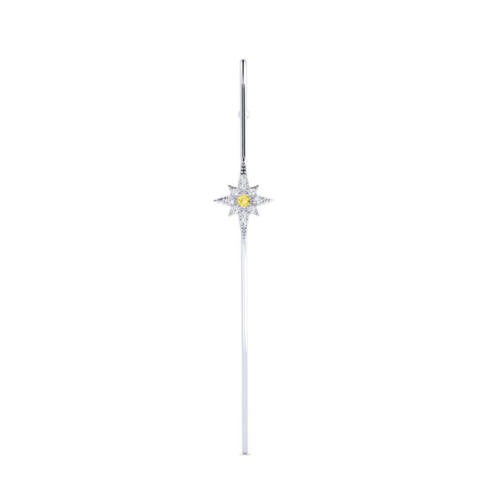Weißsilber Gelber Saphir Ohrpiercings Bentarema
