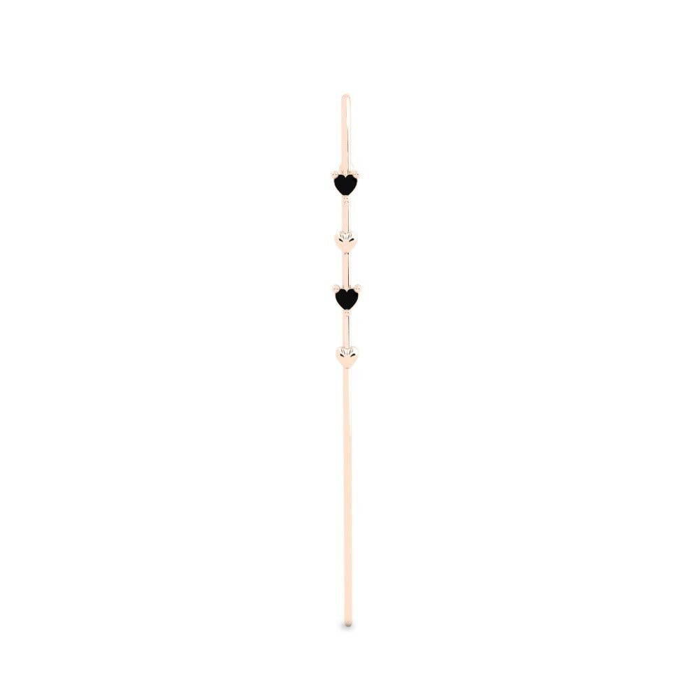 14K Rood Goud Zwarte Diamant Oorpiercing Borke