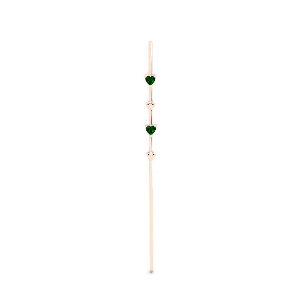 Rotgold 585 Grüner Zirkonia Ohrpiercings Borke