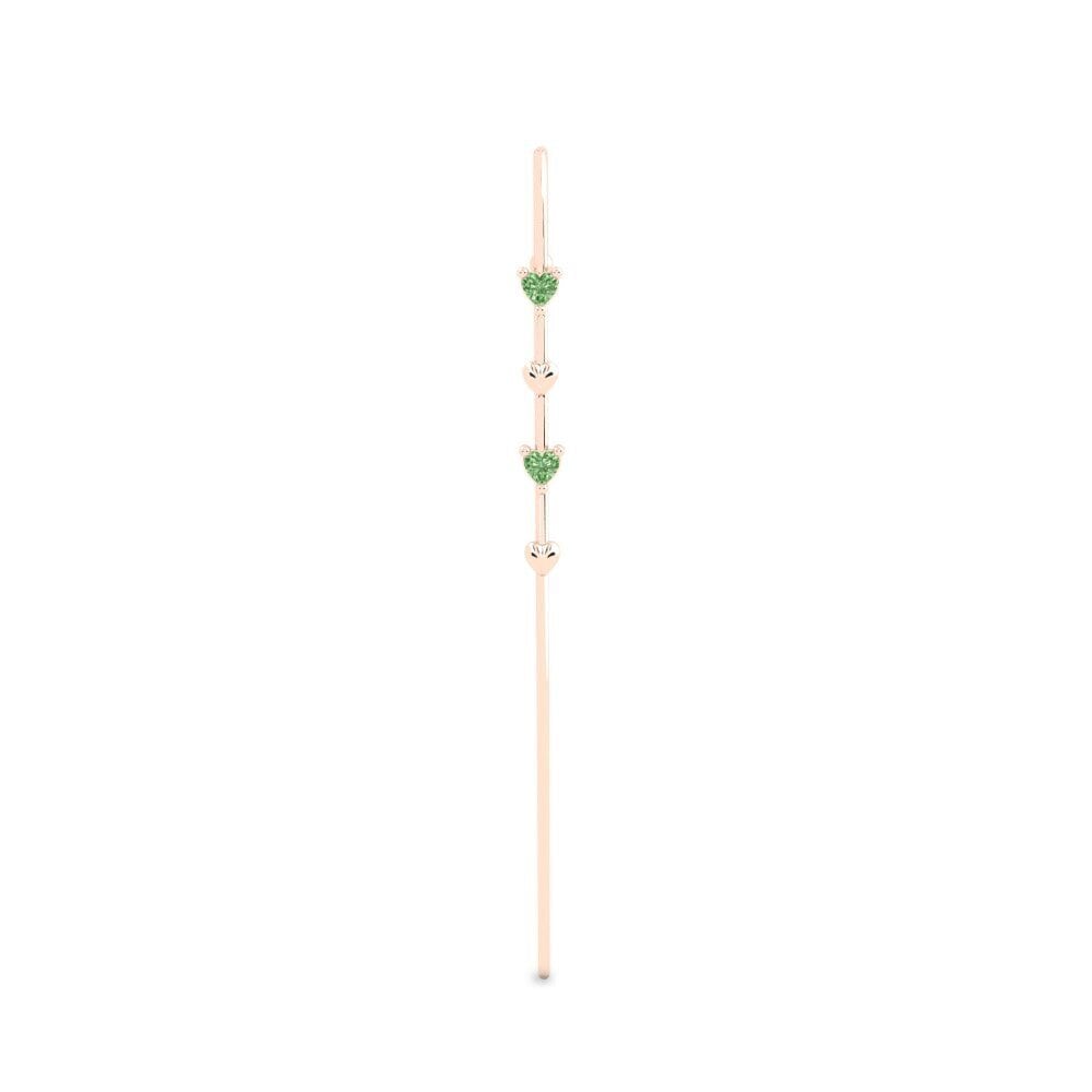Rotgold 585 Grüner Diamant Ohrpiercings Borke