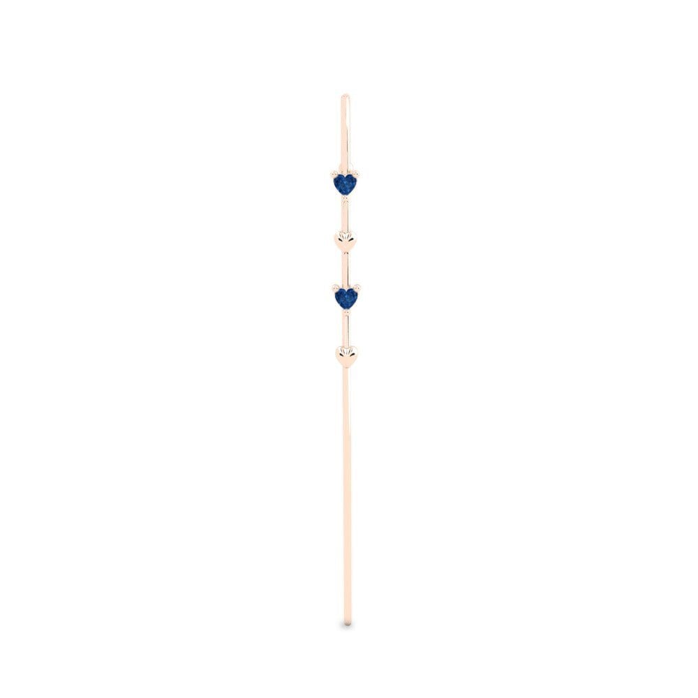 9ct Rose Gold Dark Blue Zirconia Ear Piercing Borke