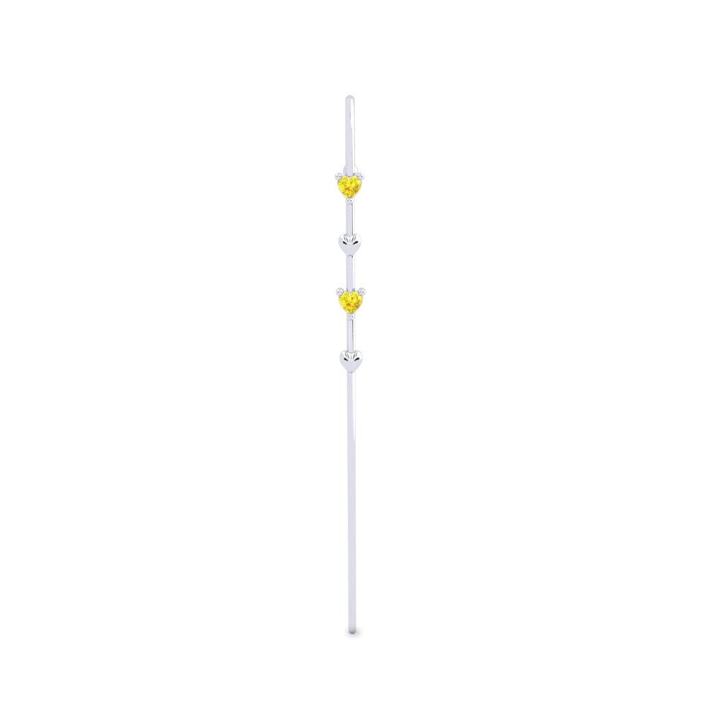 Weißsilber Gelber Saphir Ohrpiercings Borke