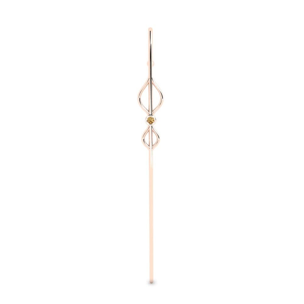 Różowe Złoto 585 Brązowy Diament Piercing uszu Brytta