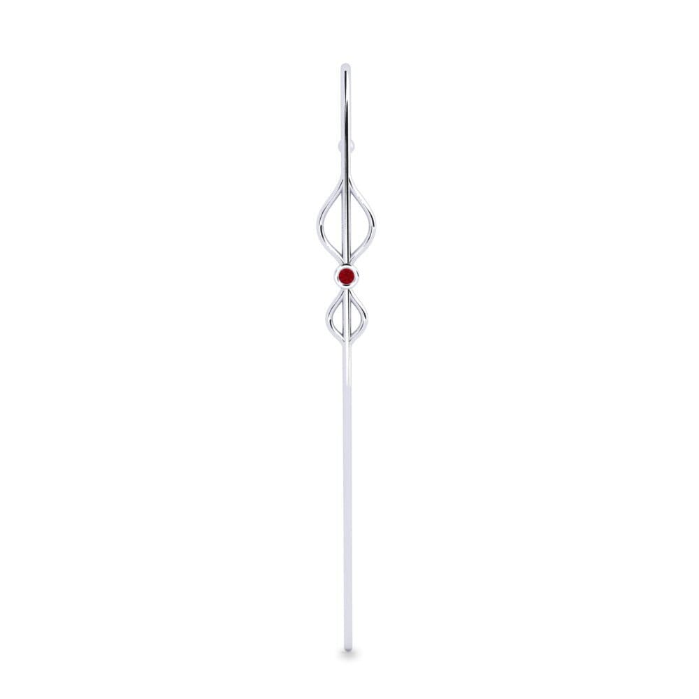 White Silver Red Zirconia Ear Piercing Brytta