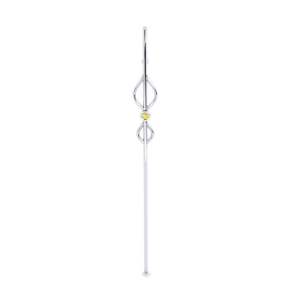 Weißsilber Gelber Saphir Ohrpiercings Brytta