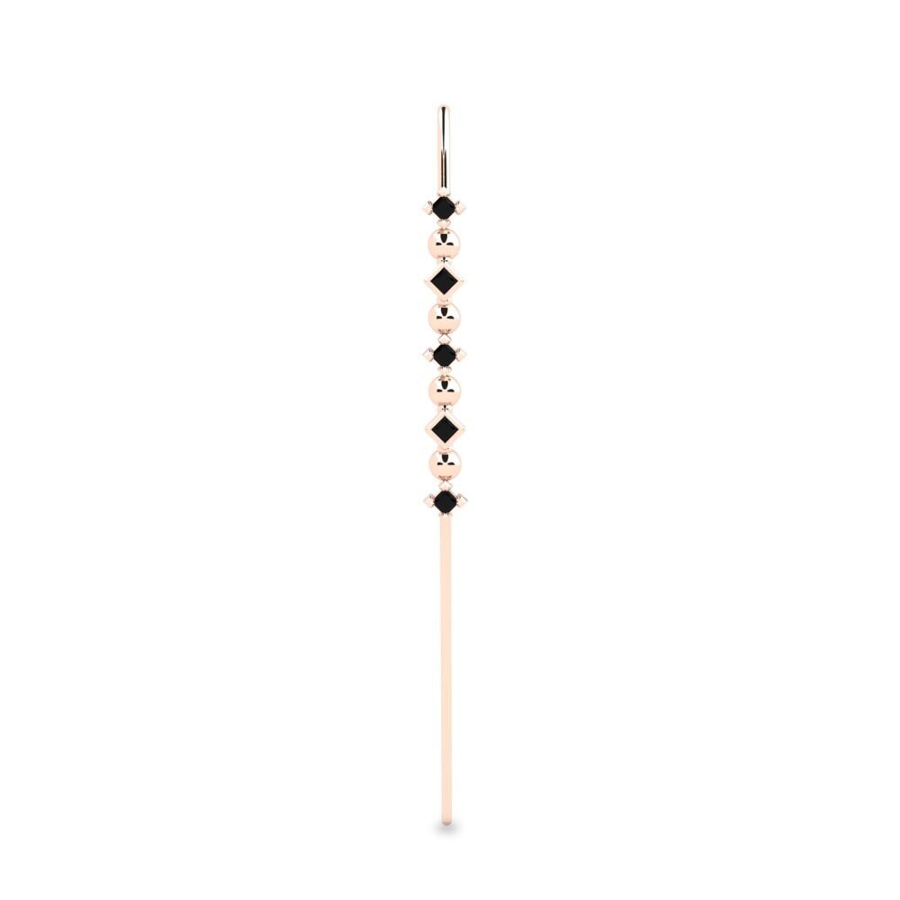 14K Rood Goud Zwarte Diamant Oorpiercing Byldra