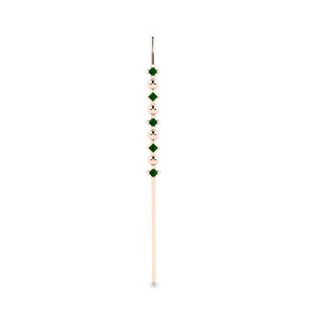 Rotgold 585 Grüner Zirkonia Ohrpiercings Byldra