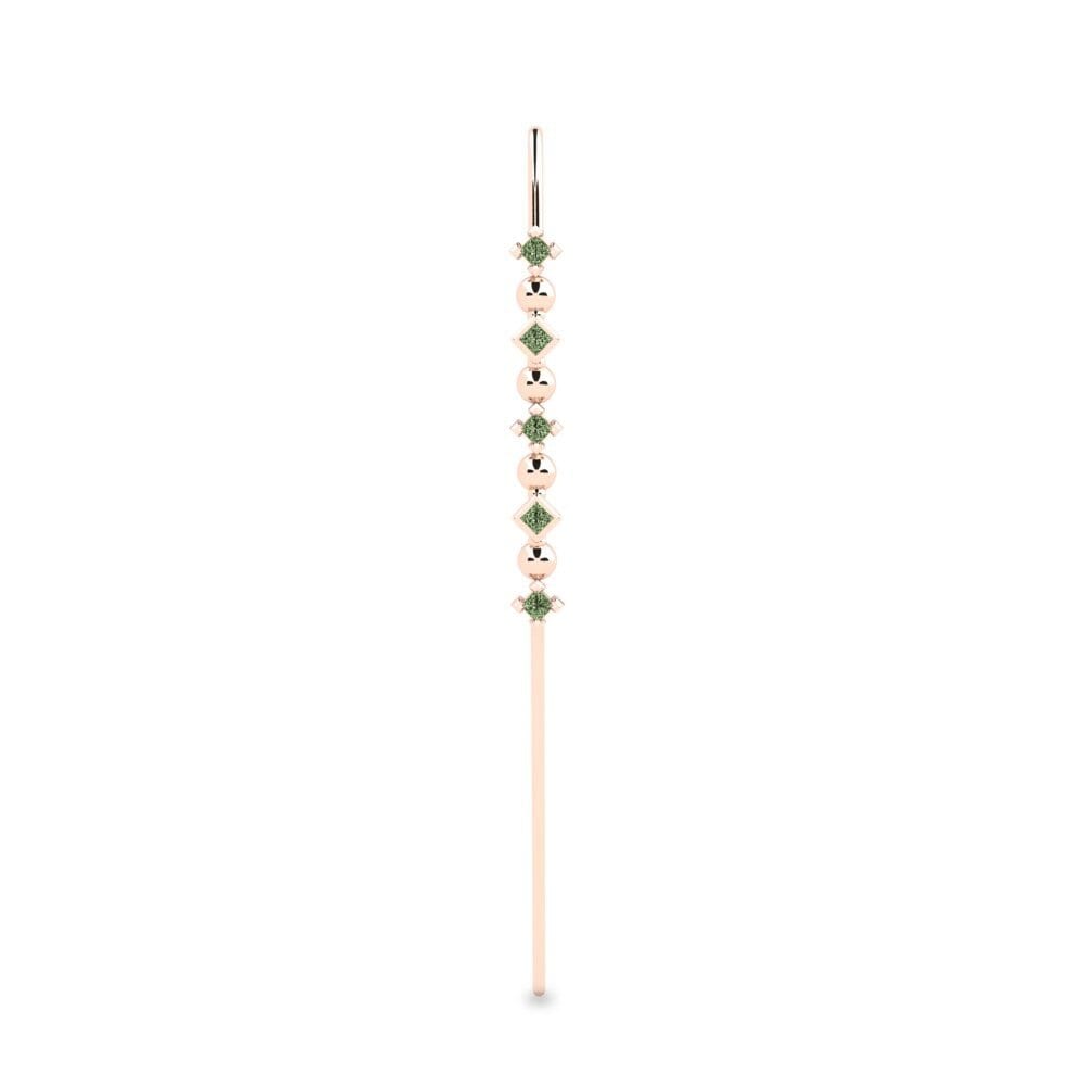 Rotgold 585 Grüner Diamant Ohrpiercings Byldra