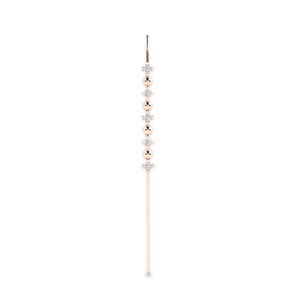 Rotgold 750 Labor-gezüchteter Diamant Ohrpiercings Byldra