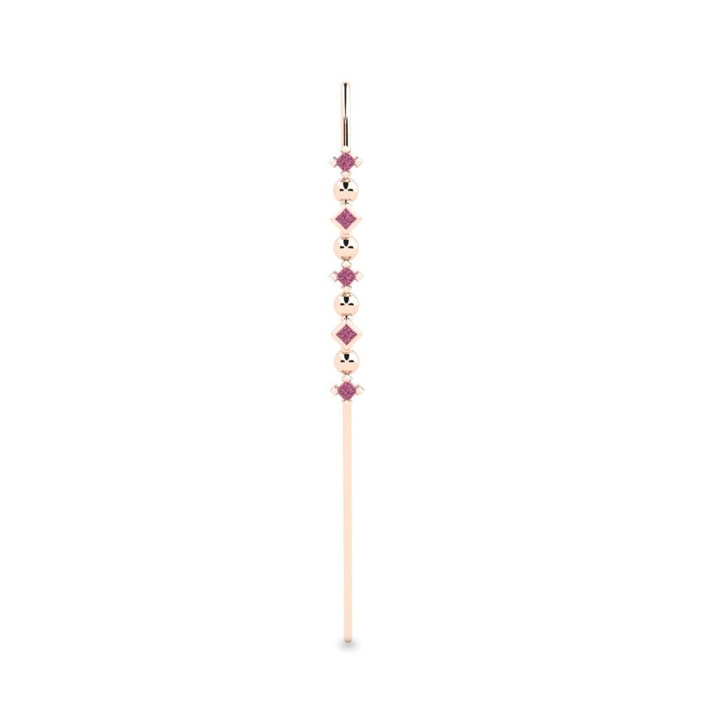 Rotgold 585 Rhodolit-Granat Ohrpiercings Byldra