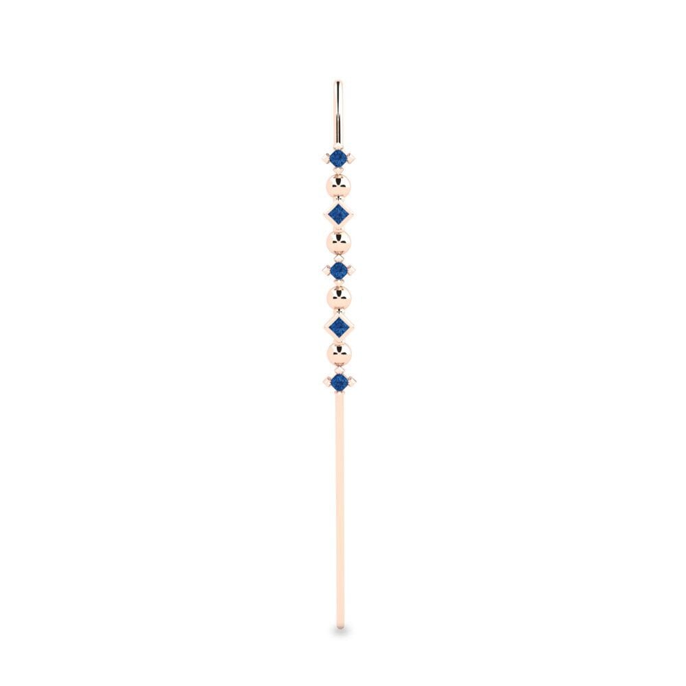9ct Rose Gold Dark Blue Zirconia Ear Piercing Byldra