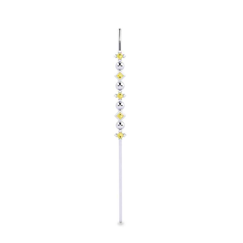 Weißsilber Gelber Saphir Ohrpiercings Byldra
