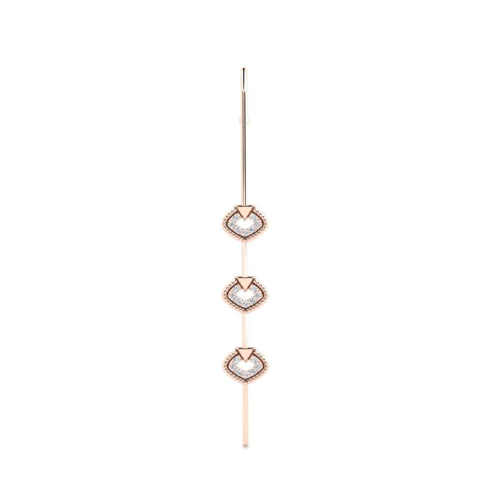 Rotgold 750 Labor-gezüchteter Diamant Ohrpiercings Cogese